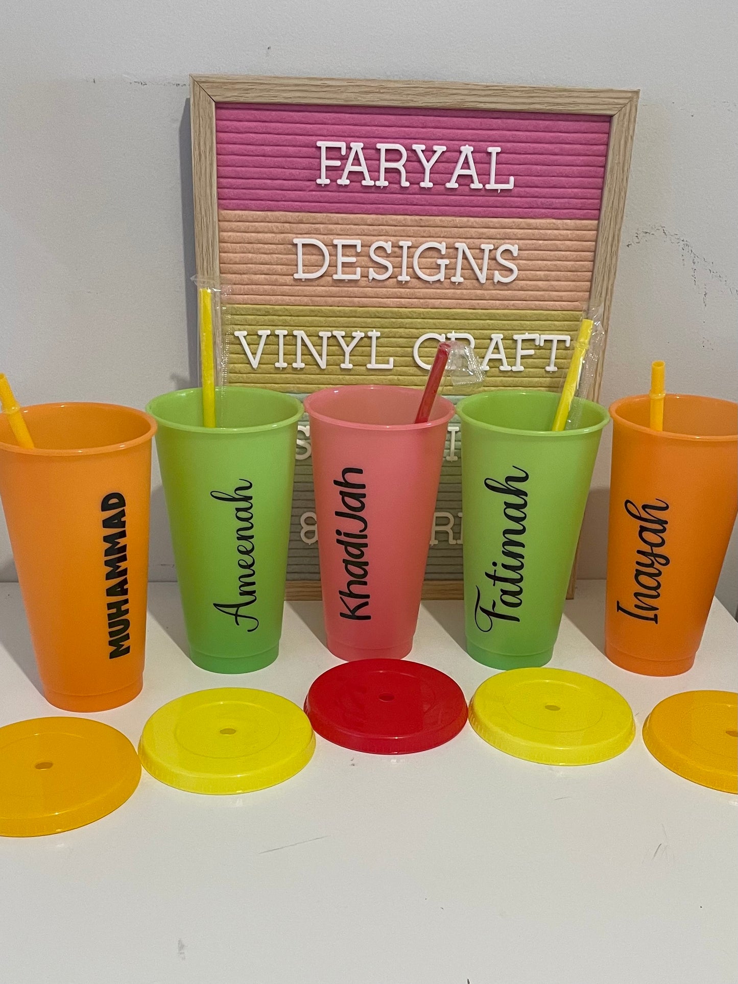 Colour Change Cups (Set of 5) 24Oz - FARYAL DESIGNS PTY LTD