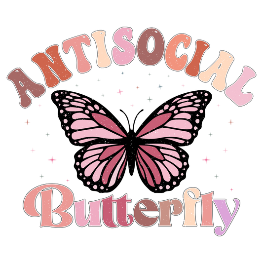 DTF Prints - Anti Social Butterfly