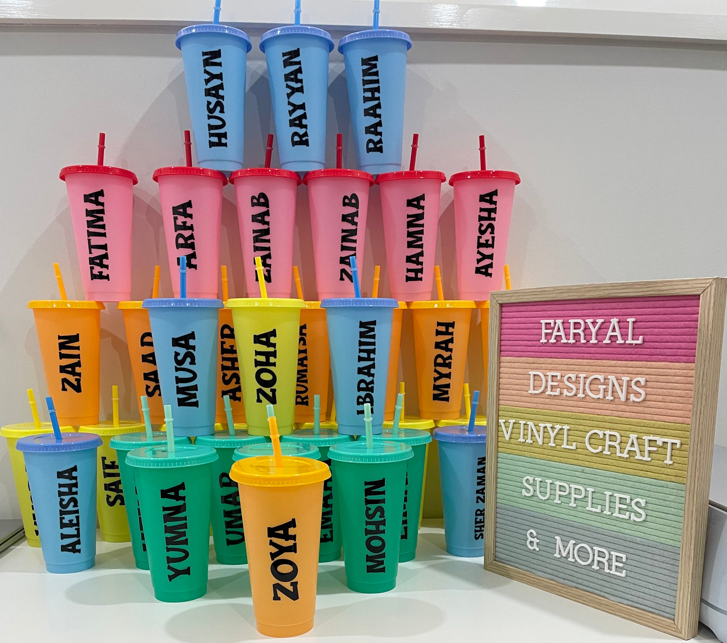 Colour Change Cups (Set of 5) 24Oz - FARYAL DESIGNS PTY LTD