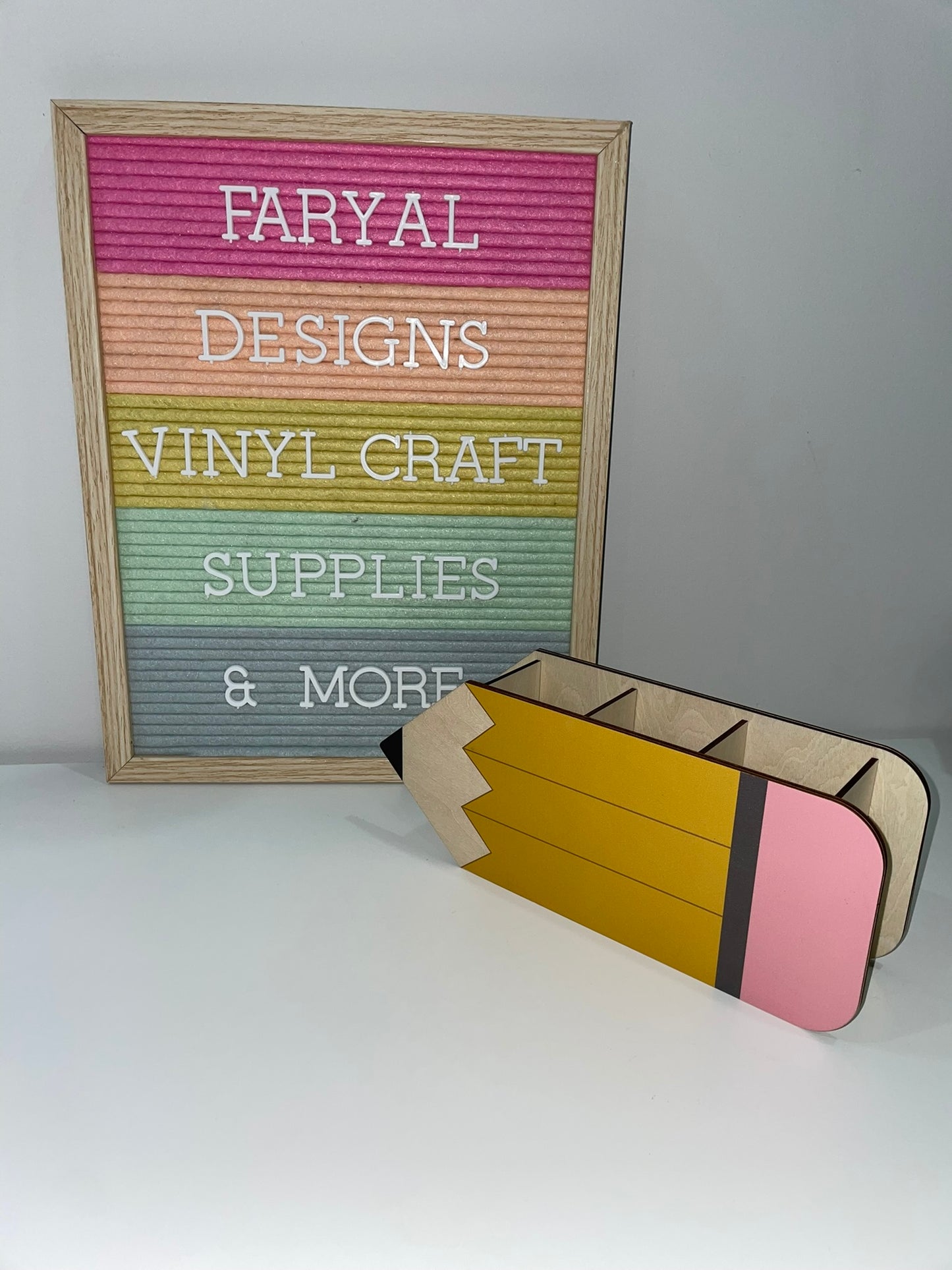 Pencil Shaped Wooden Desk Organiser - FARYAL DESIGNS PTY LTD