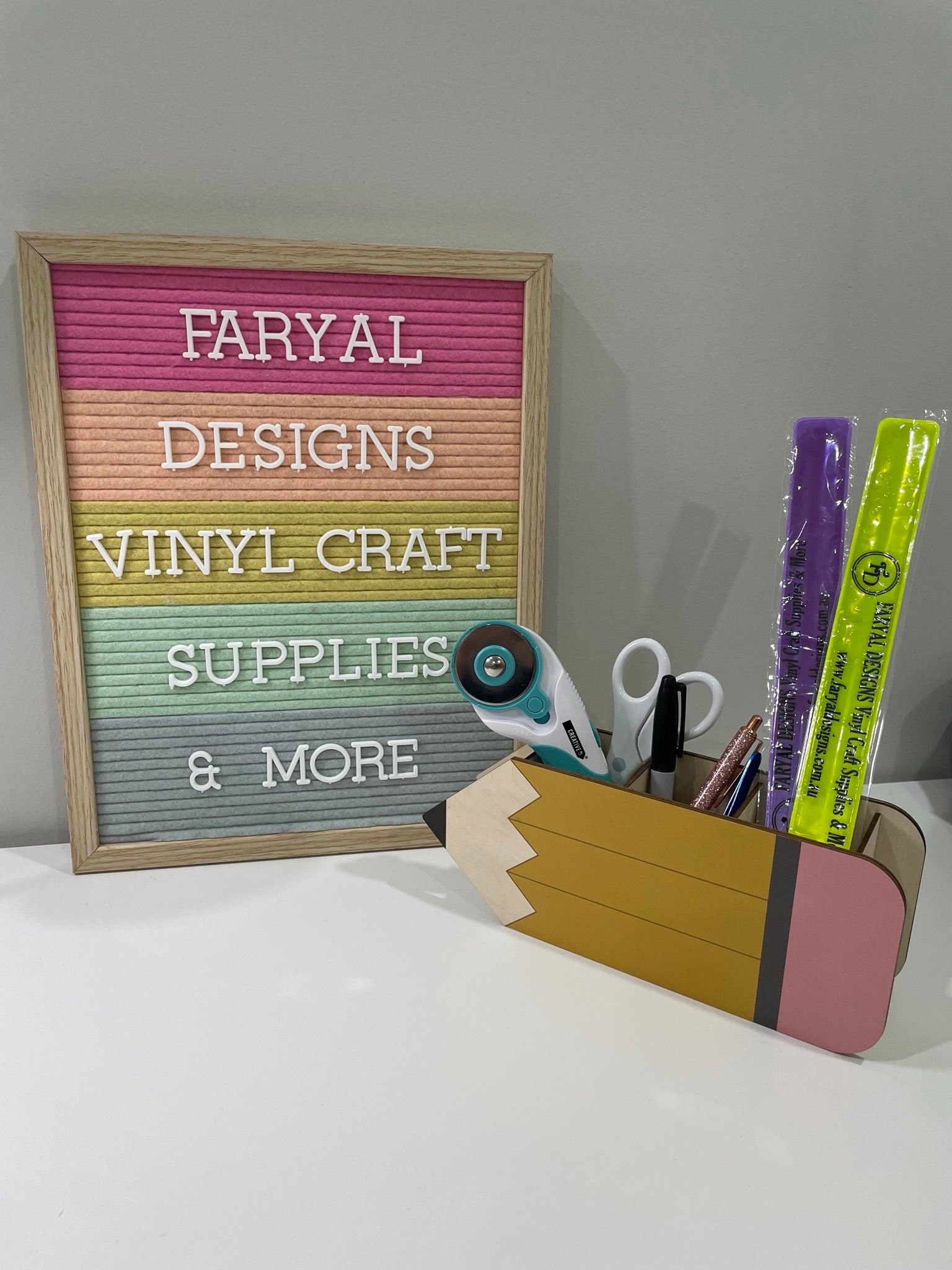 Pencil Shaped Wooden Desk Organiser - FARYAL DESIGNS PTY LTD