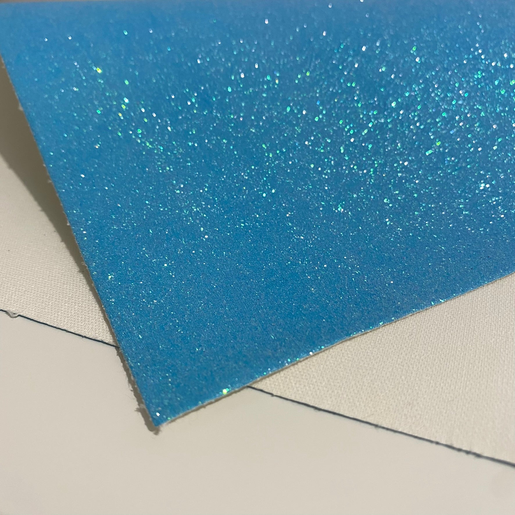 Baby Blue Fine Glitter Faux Leather - FARYAL DESIGNS PTY LTD