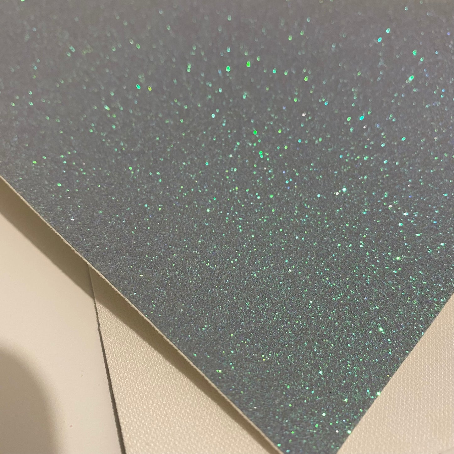 Blue Green Fine Glitter Faux Leather - FARYAL DESIGNS PTY LTD