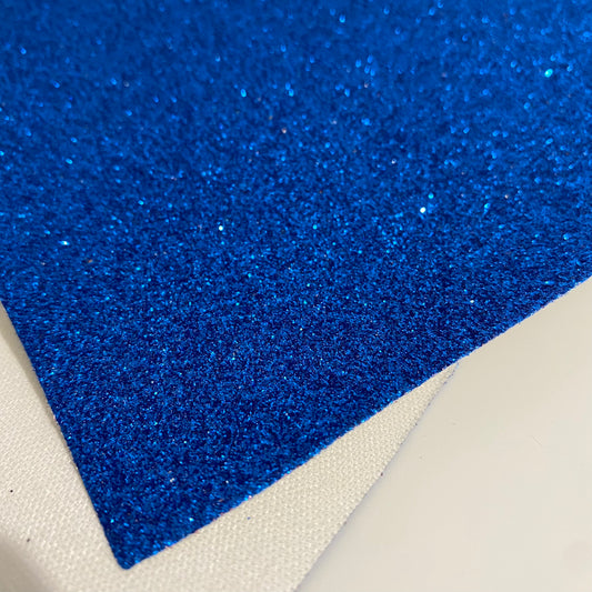 Blue Fine Glitter Faux Leather