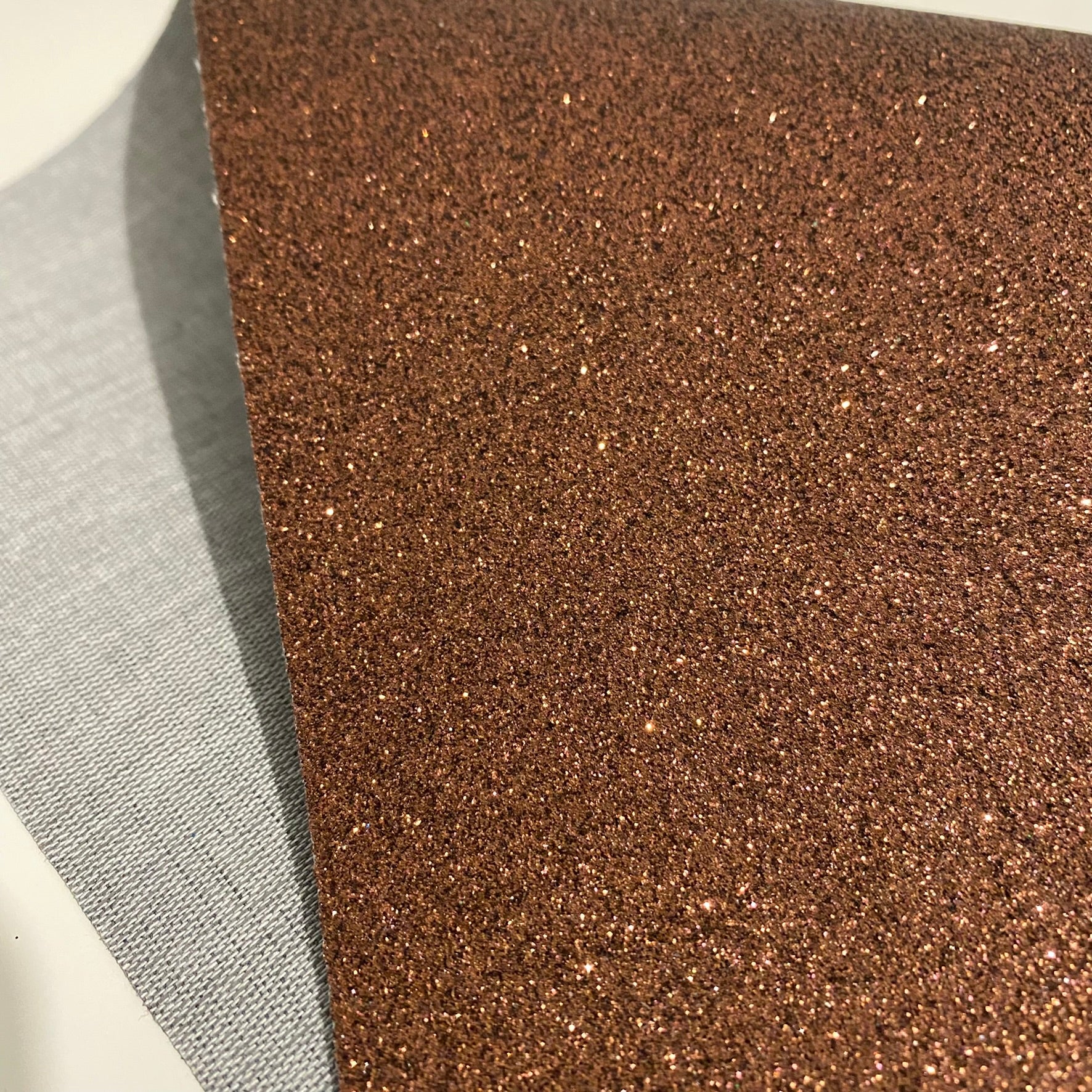 Brown Fine Glitter Faux Leather - FARYAL DESIGNS PTY LTD