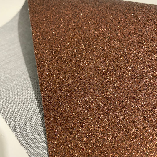 Brown Fine Glitter Faux Leather