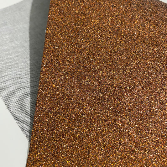 Copper Fine Glitter Faux Leather