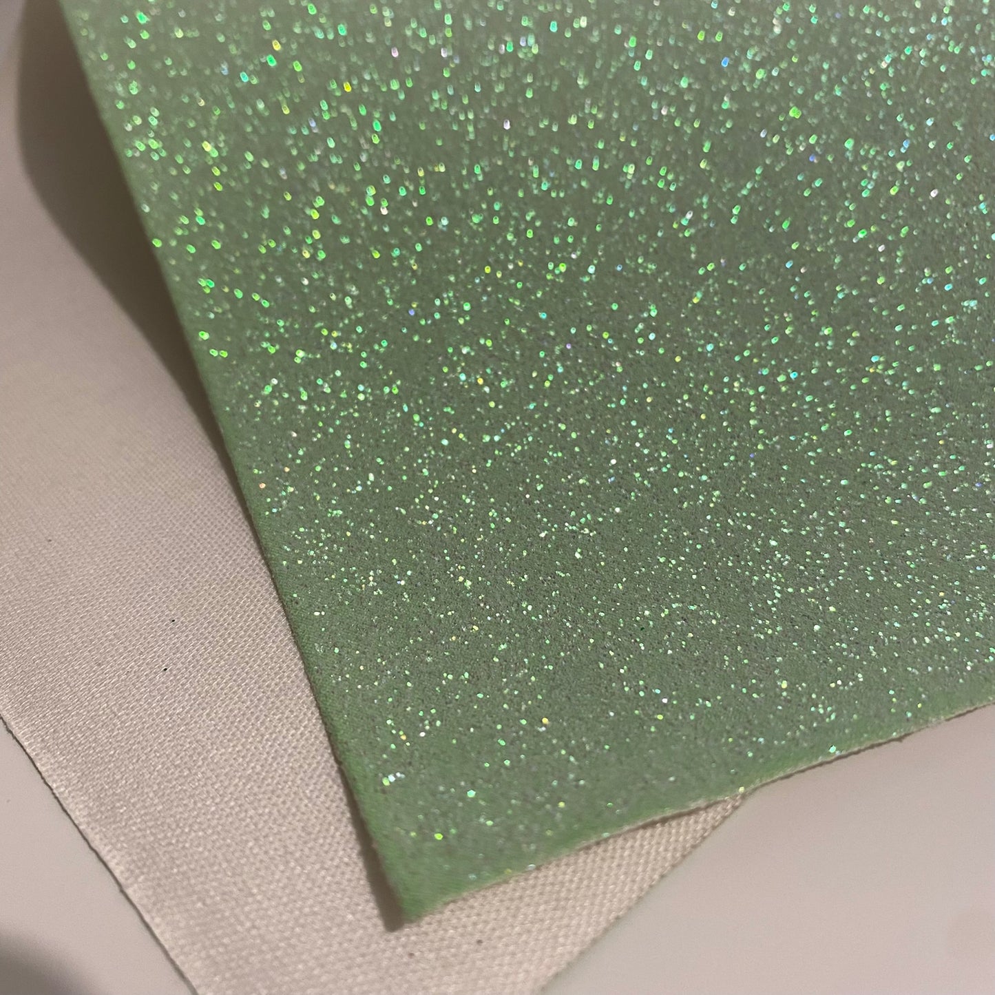 Light Lime Green Fine Glitter Faux Leather - FARYAL DESIGNS PTY LTD