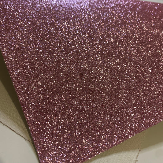 Light Rose Pink Fine Glitter Faux Leather