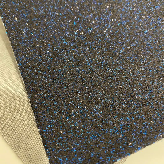 Midnight Blue Fine Glitter Faux Leather