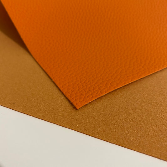 Orange Litchi Faux Leather