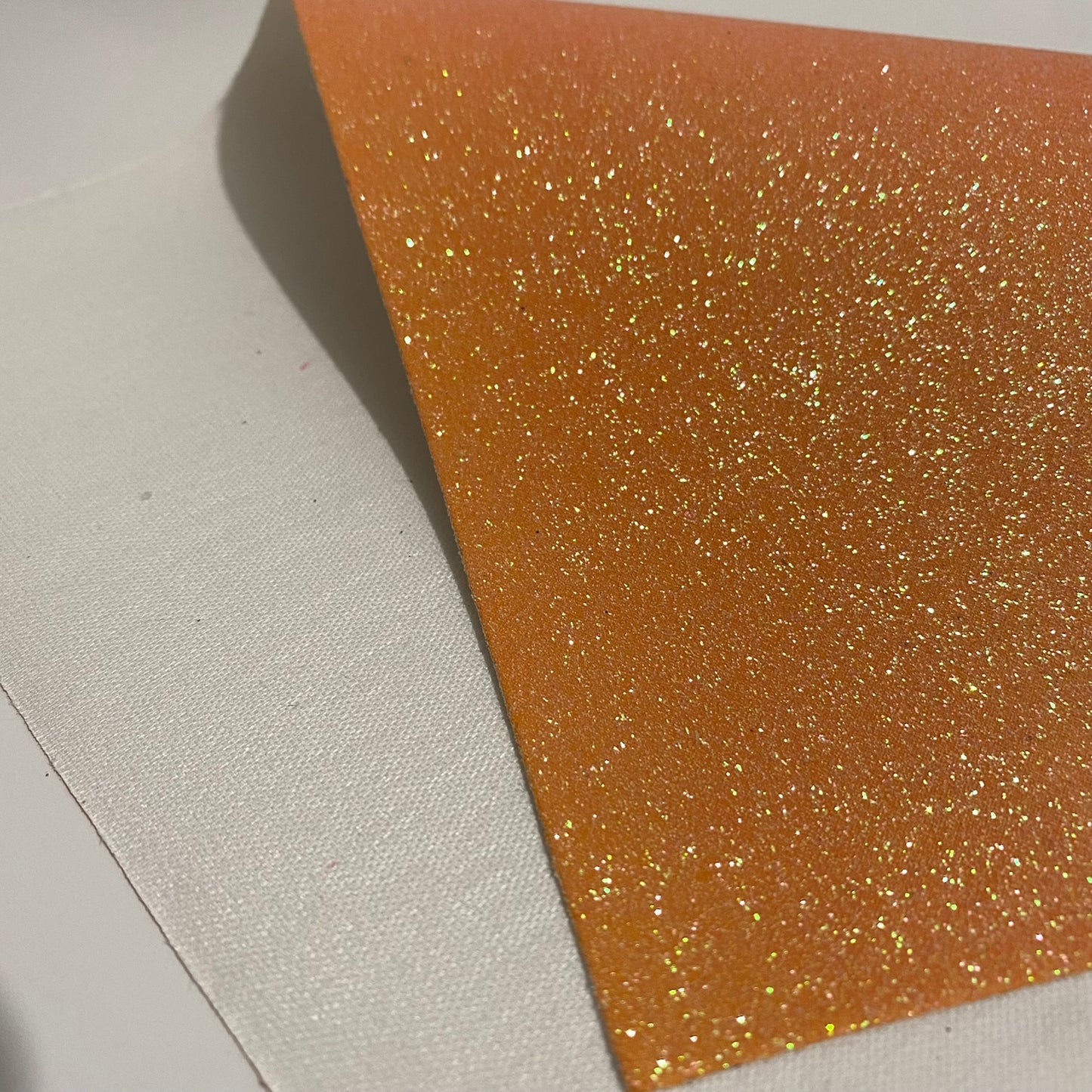 Orange Fine Glitter Faux Leather - FARYAL DESIGNS PTY LTD