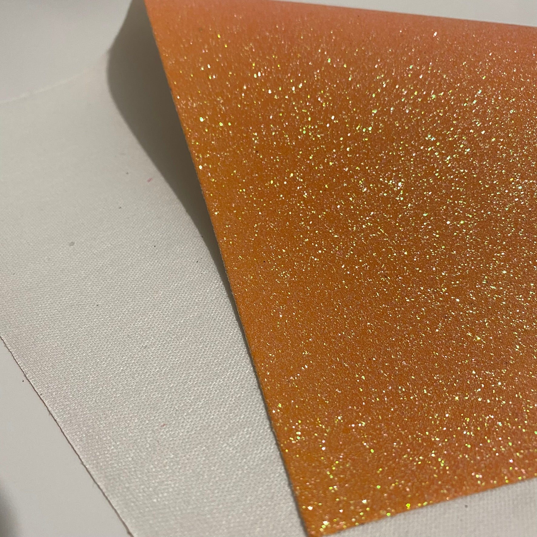 Orange Fine Glitter Faux Leather - FARYAL DESIGNS PTY LTD