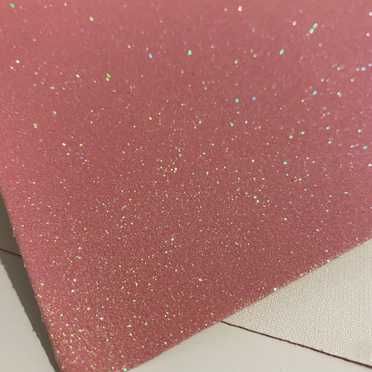 Pink Fine Glitter Faux Leather