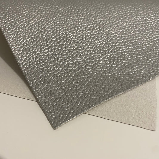 Silver Pearl Litchi Faux Leather