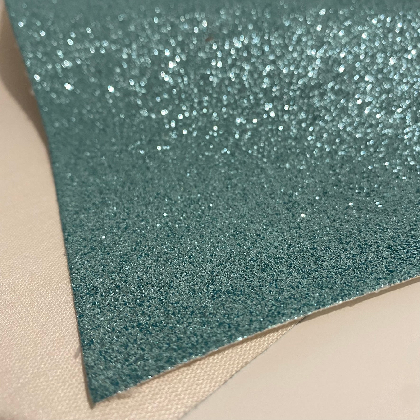 Tiffany Blue Fine Glitter Faux Leather - FARYAL DESIGNS PTY LTD