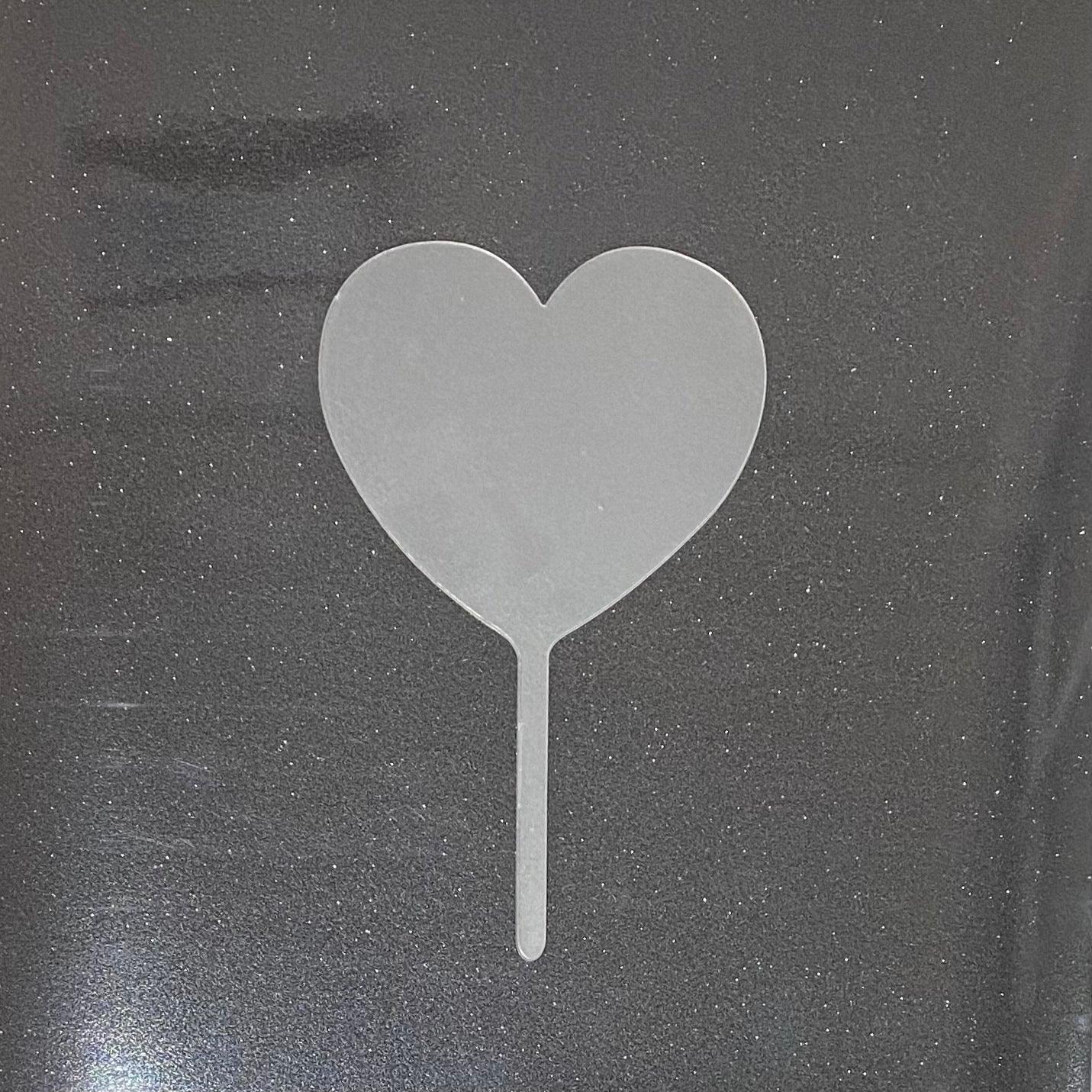 Heart Blank Acrylic Cake Toppers (Small) Faryal Designs Blanks 1.95 Faryal Designs